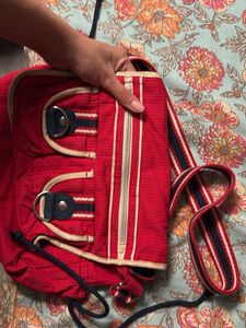 Red &amp; Blue Striped Backpack