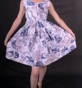 Combo Floral Print Sleeveless Dress