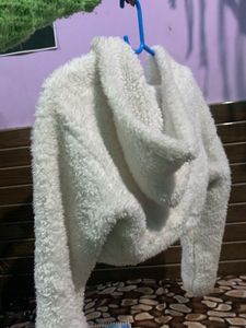 Crop White Hoodie