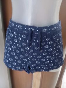 Cute Navy Sleep Shorts with Food Print