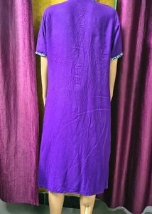 Vibrant Purple Kurta with Indian Print Accents