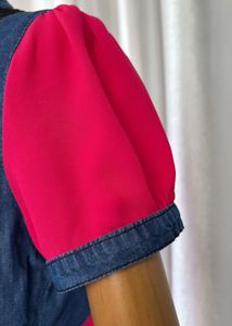🚀🚀24Hrs EOS SALE🚀🚀Stylish Denim &amp; Lace Top