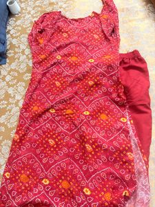 Vibrant Bandhani Print Kurta Set