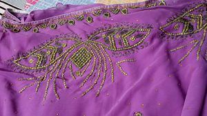 Stunning Purple Embroidered Saree