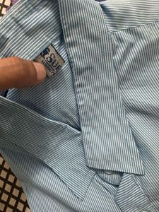 Men's Light Blue Striped Shirt