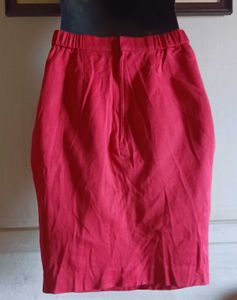 Chic Red Skirt with Embellishments