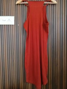 Red Spaghetti Strap Midi Dress