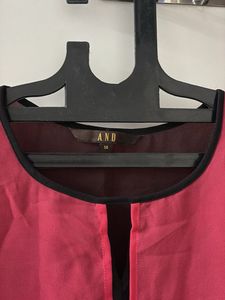 Chic Pink &amp; Black Layered Blouse