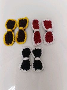 Cute Crochet Bow Hair Clips Set of 3