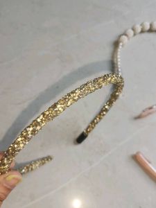 Set of 3 Sparkly &amp; Pearl Headbands