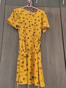 Floral Print Yellow Dress