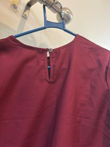 Maroon Bell Sleeve Top