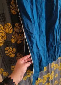 Denim embroidered kurti