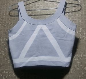Geometric Knit Crop Top