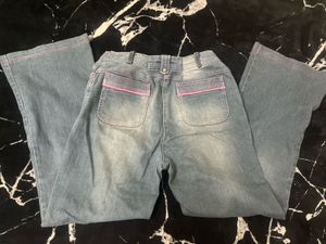 Embroidered Blue Denim Jeans