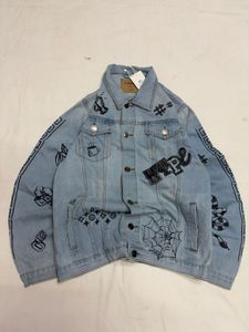 Denim Jacket with Graphic Prints