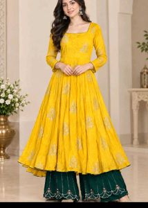 Elegant Yellow Anarkali Gown