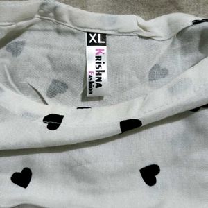 White Dress with Black Hearts