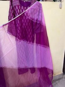 Vibrant Purple Printed Kurta