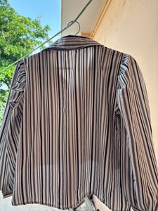 Chic Striped Button-Up Blouse