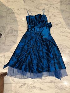 Stunning Blue Floral Party Dress