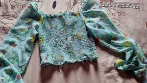 Tokyo Talkies Floral Smocked Crop Top