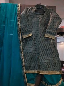 Teal Kurta garara Set