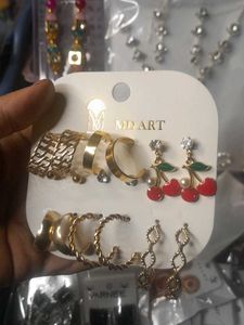 Chic Gold-Tone Earring Set