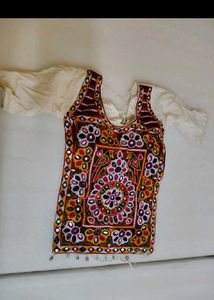 Embroidered Crop Top with Bell Sleeves