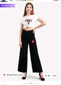 Stylish Wide-Leg Denim Pants Set