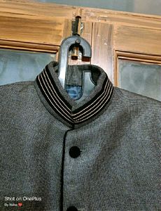 Men's Grey Bandhgala Suit