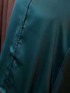 Solid Green Oversized Satin PJ Set