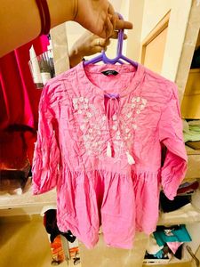 Pink Embroidered Kurta