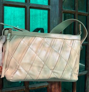 Stylish Beige Quilted Hobo Bag