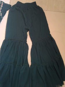 Elegant Teal Kurta with Sharara Pants