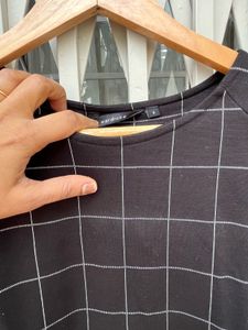 Chic Black &amp; White Plaid Dress