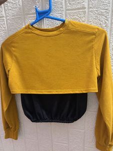 Women's Yellow cute Layered Top