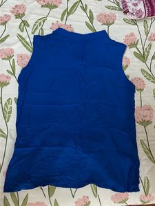 Royal Blue Sleeveless V-Neck Top