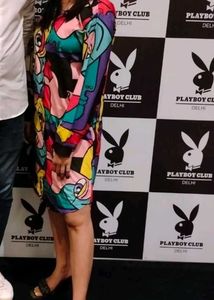 Multi color high low dress