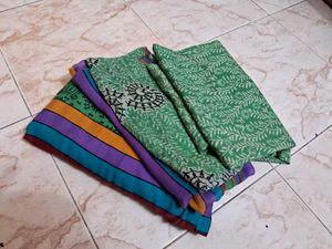 XL Pure Cotton 3pcs Kurti Set