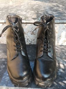 Black Lace-Up Combat Boots