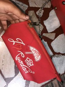 Unique Transparent Clutch with pink Pouch