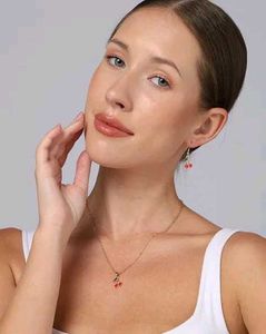 Shein Women Gold Cherry-Design Jewellery Set