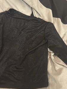 Sparkly Black Long Sleeve Top