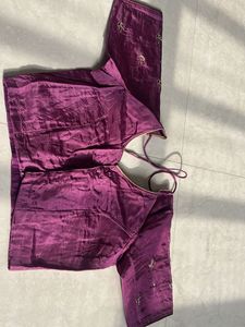 Beautiful Purple Silk Saree with Blouse