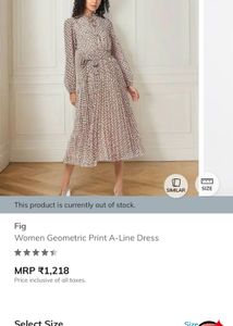 Fig Geometric Print A-Line Dress