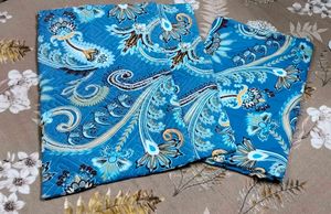 VIBRANT BLUE PAISLEY PRINT BED DIWAN SET