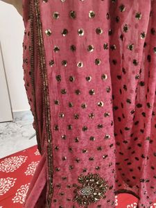 Elegant Pink Embellished Saree