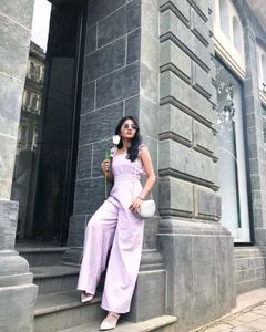 Lavender Jumpsuit with Tie Straps