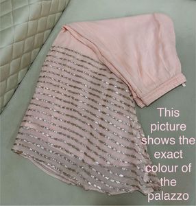 COMBO of Light Pink Palazzo &amp; Floral Dupatta